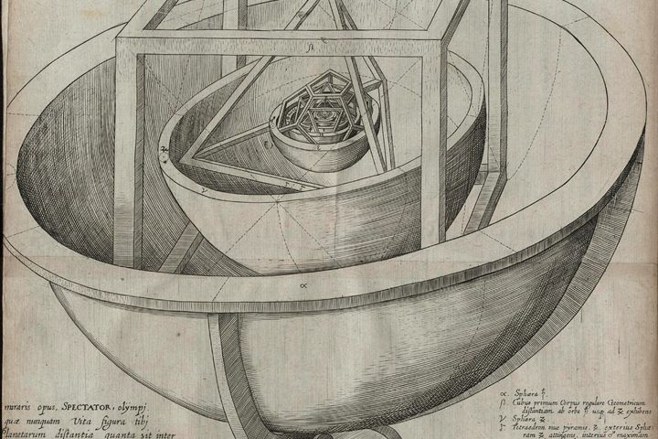 Johannes Kepler, the planetary model of the Mysterium Cosmographicum, 1596