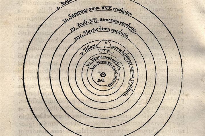 The Copernican heliocentric diagram, De revolutionibus, 1543