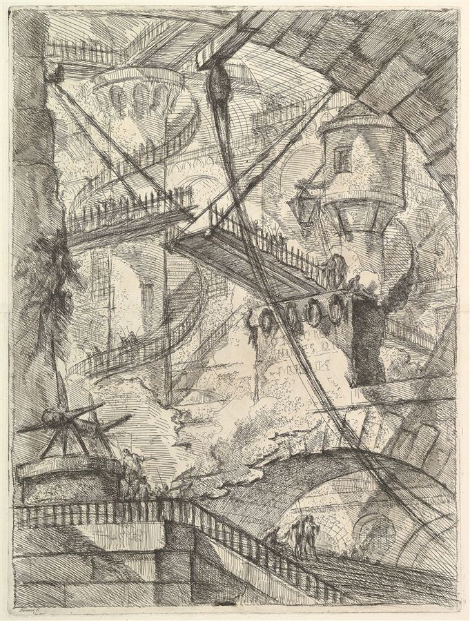 Giovanni Battista Piranesi, The Drawbridge, from Carceri d’invenzione, c. 1750