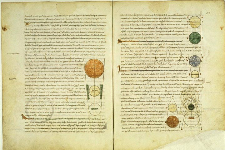 Plato’s Timaeus in the Latin of Calcidius, with its planetary diagrams, manuscript of the first half of the 10th century