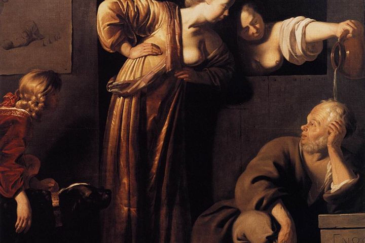 Reyer van Blommendael, Xanthippe Dousing Socrates, c. 1655