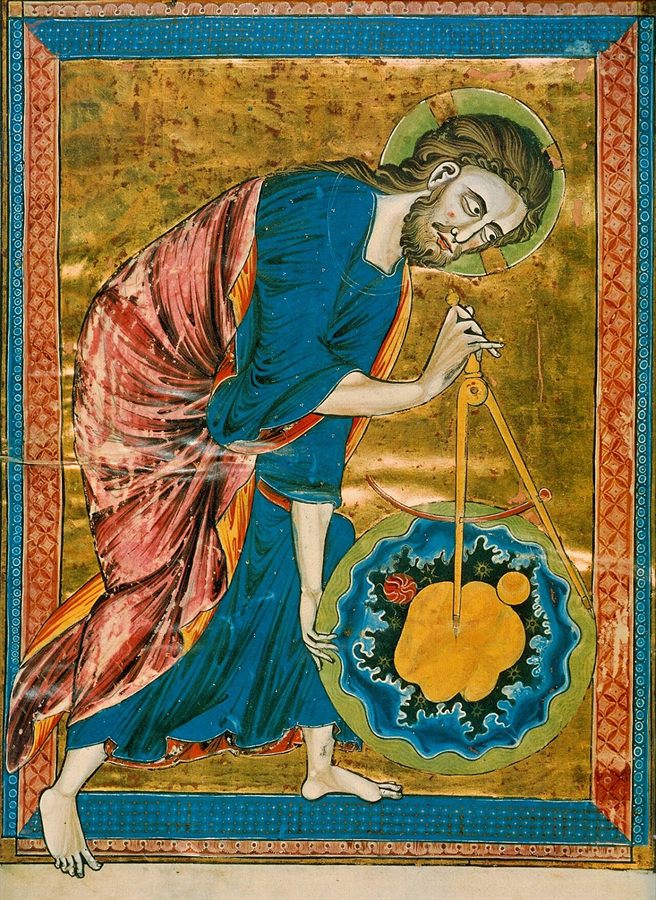God as Architect of the World, frontispiece of the Bible moralisée, Codex Vindobonensis 2554, c. 1220–30