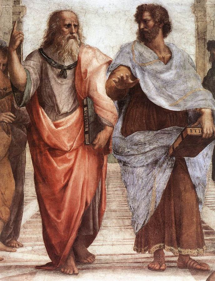 Raphael, Plato and Aristotle, detail of The School of Athens