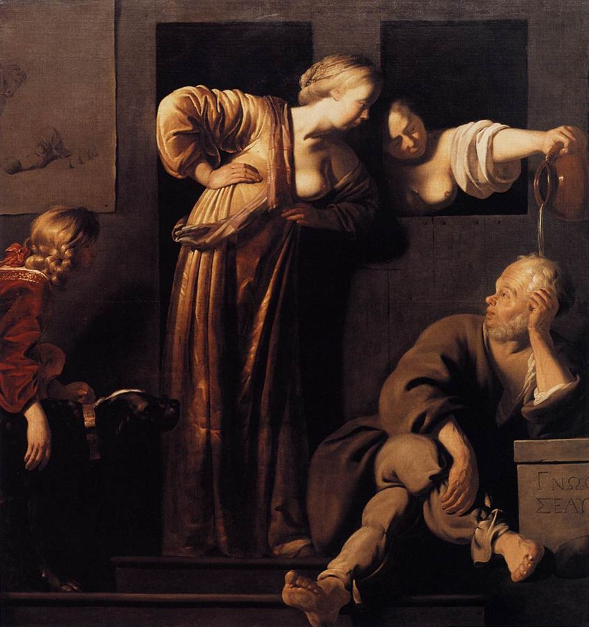 Reyer van Blommendael, Xanthippe Dousing Socrates, c. 1655